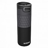 כוס שתיה תרמית KAMBUKKA מכסה 3 מצבים ®Snapclean מסדרת ETNA GRIP דגם Black Steel