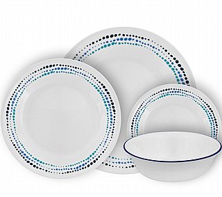 סט צלחות קורנינג 24 חלקים CORELLE® - Ocean Blues