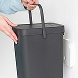 SORT & GO פח הפרדה 12 ליטר פלסטיק, אפור - Brabantia