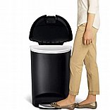 פח פלסטיק דוושה 50 ליטר חצי עגול שחור simplehuman ארה