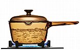 קלחת זכוכית 1 ל' עם פיית מזיגה + מכסה Vision